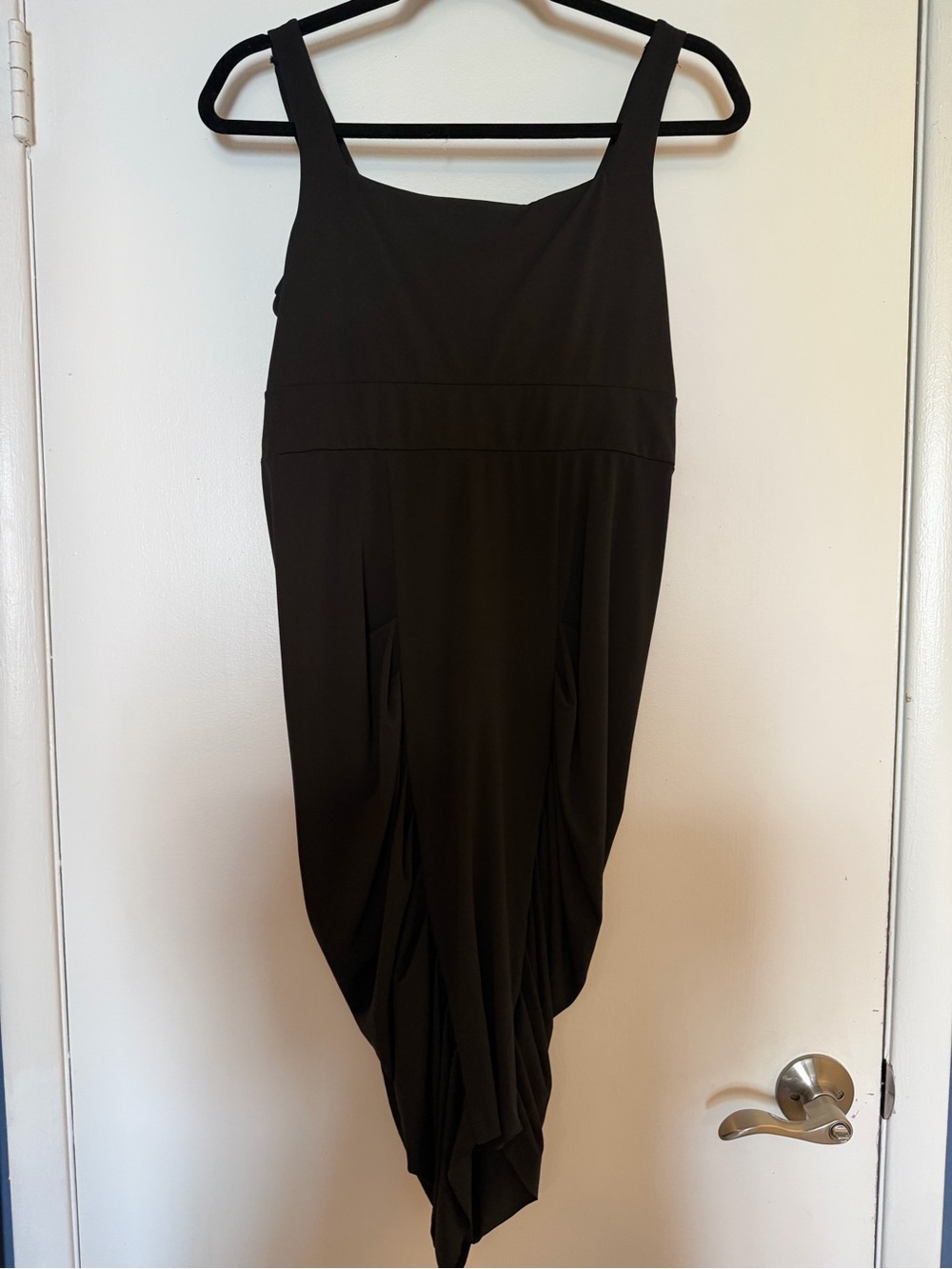 Moda International Black Asymmetrical Draped Sleeveless Dress - Picture 2 of 6